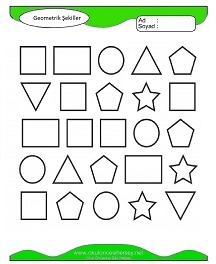 Geometrik Şekiller Çalışma Sayfaları